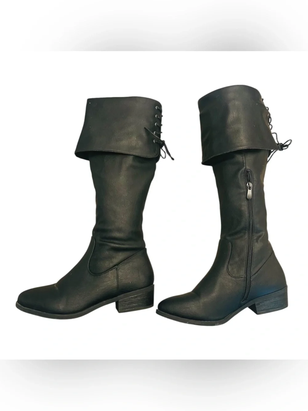 Dream Pairs Black Over-the-Knee Riding Boots - Womens 8 Regular Calf - Picture 11 of 13